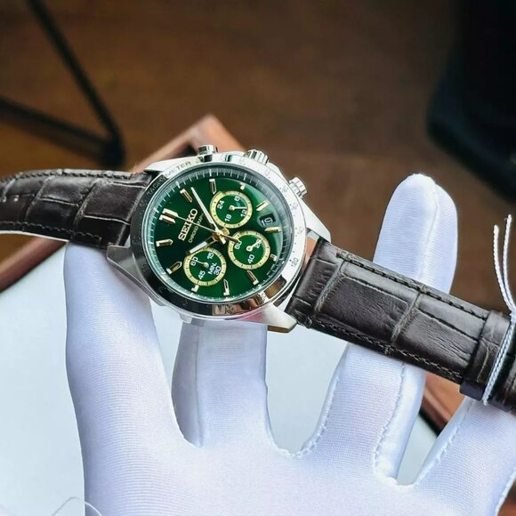Seiko Spirit Chronograph Green Dial Stainless Steel Men's Watch - Picture 15 of 16